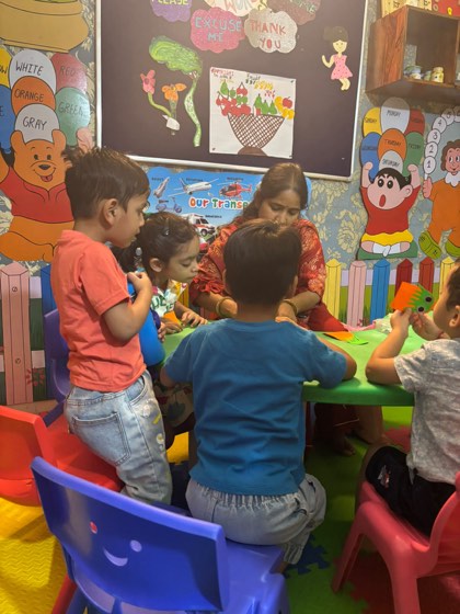 Children learning in a SaptRishi PreSchool classroom
